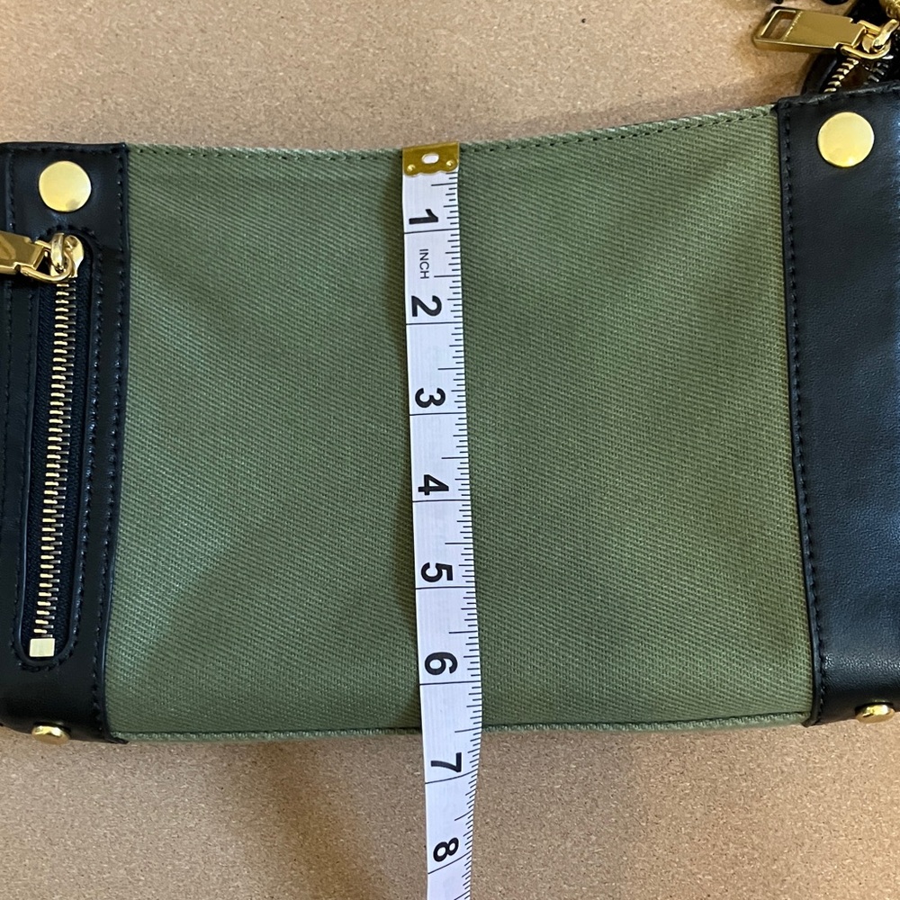 Rebecca Minkoff MAB Mini Canvas/Leather Green and Black Women's Bag - Picture 4 of 11